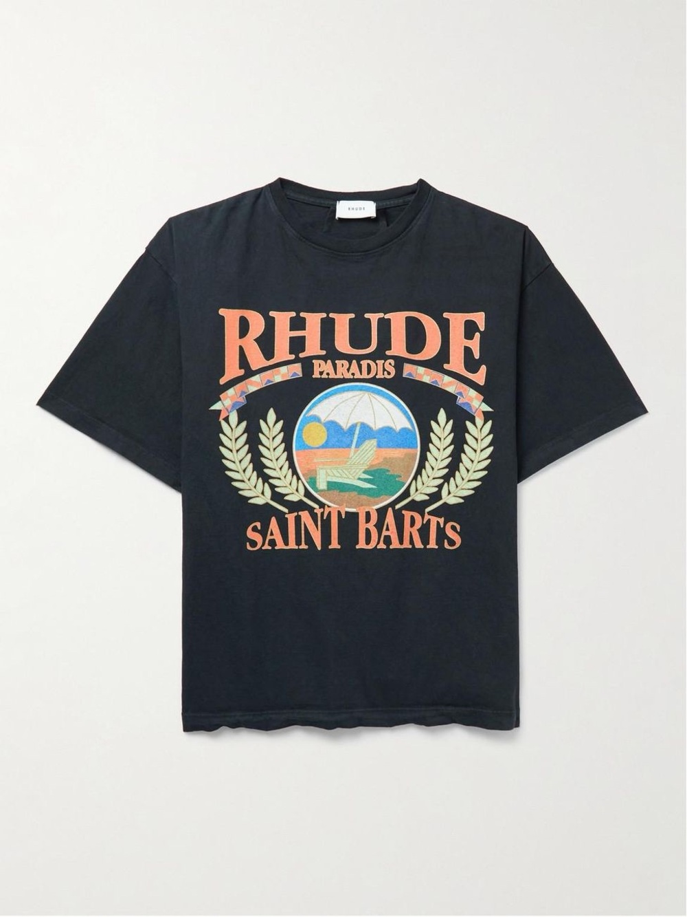 Rhude Saint Barts Dark Gray Crewneck T-Shirt